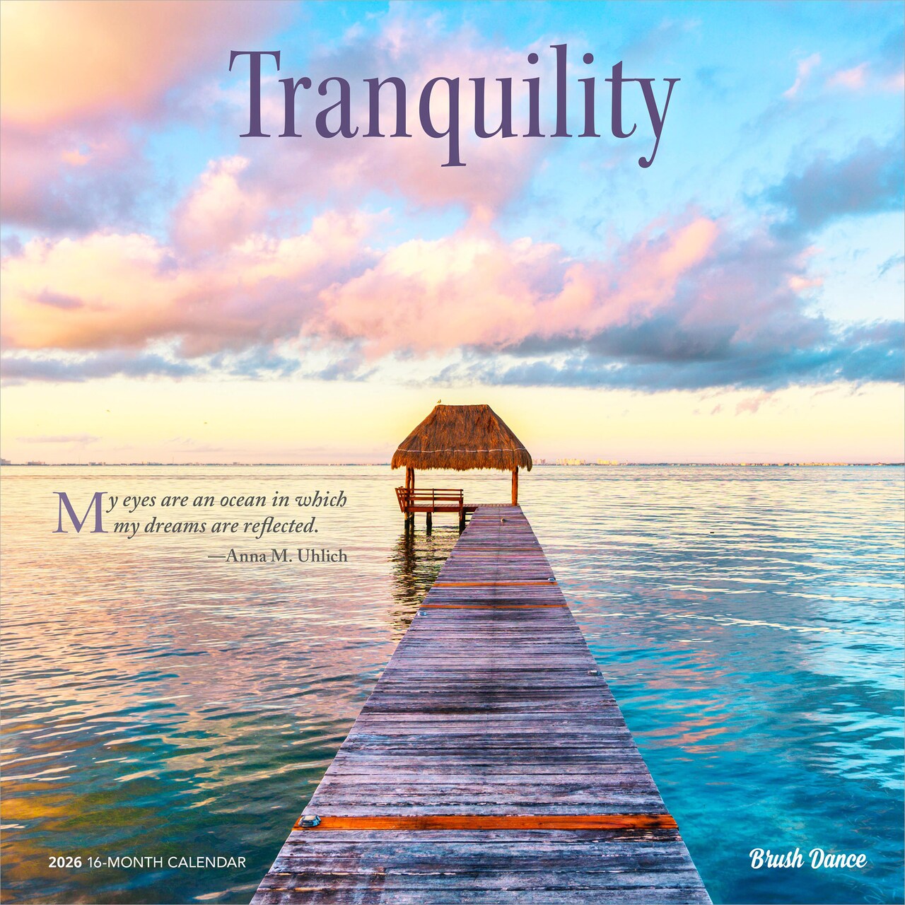 Tranquility | 2026 12 x 24 Inch (Hanging) Monthly Square Wall Calendar | Plastic-Free